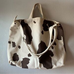 Baggu Horizontal Duck Bag in Brown Cow Print